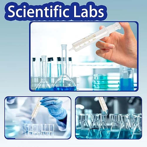 Miniatura 5 de Paquete de 5 jeringas de vidrio de 0.7 fl oz con tapas para líquido, jeringas de vidrio de borosilicato para aplicador de aceite o pegamento, sin