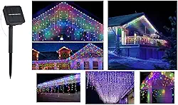 Cascata 400 Leds Prova D'água Luz Solar 9,5m Natal Colorido Bivolt