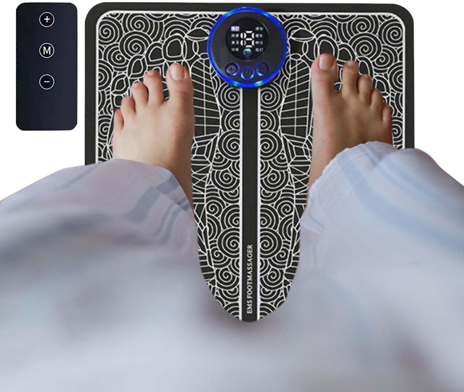 – EMS Foot Massager - Electronic Nerve Stimulator | with 8 Modes &19 Levels Pad for Feet Legs Calf Knee Nerve Health Personal Care Men Women Spa