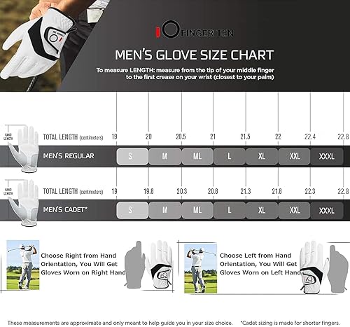 Miniatura 6 de FINGER TEN Guantes de golf para hombre, paquete de 5 unidades para mano izquierda y derecha, cómodos, suaves y con agarre para todo tipo de clima,