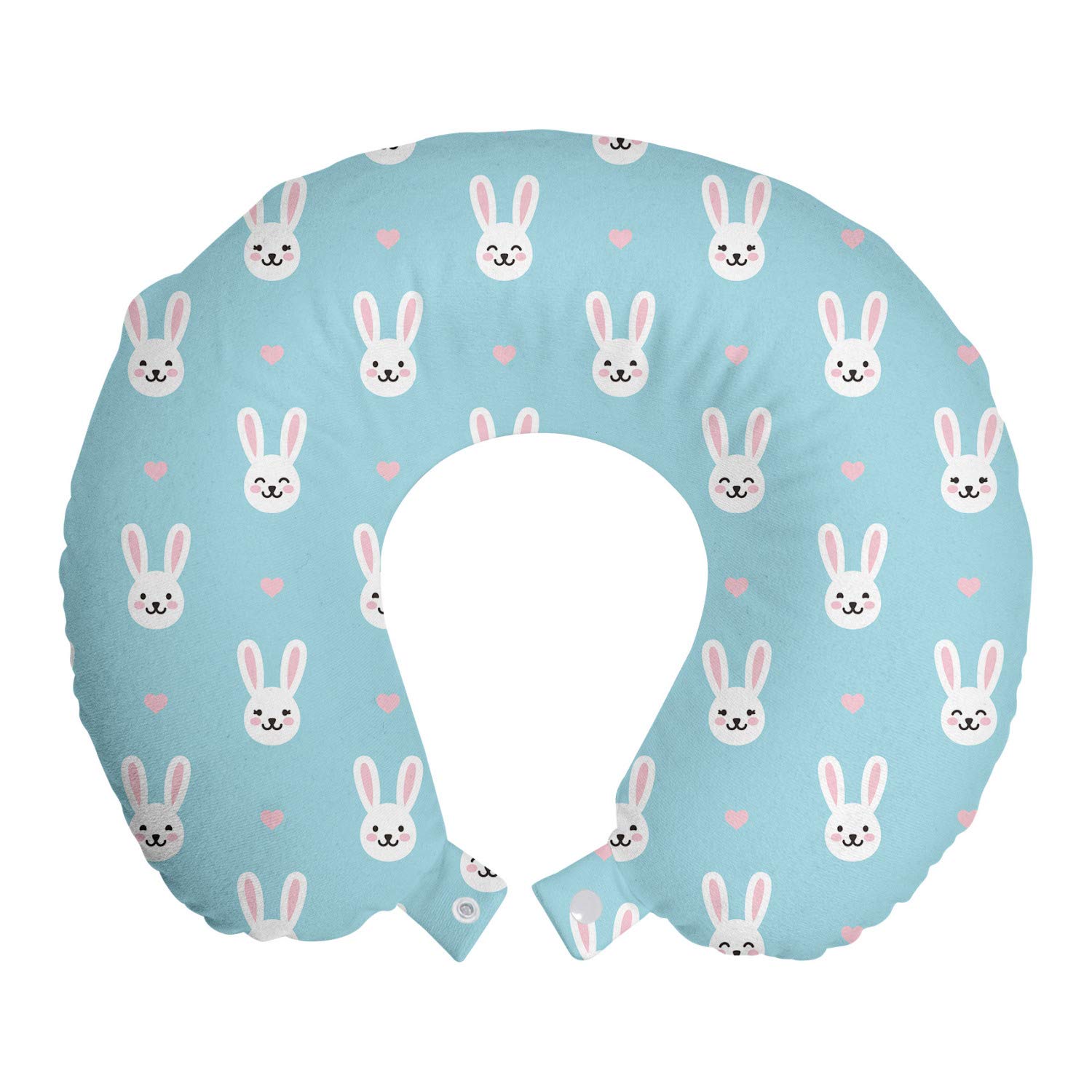 Amazon.com: Lunarable Bunny Travel Pillow Neck Rest, Themed 