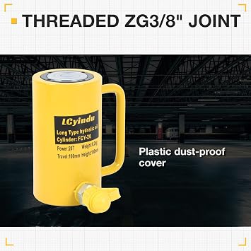 20T Hydraulic Cylinder Jack Ram 4 Stroke Solid Single Acting Hydraulic Long Ram Cylinder Hydraulic Lifting Jack for Shipbuilding Bridge Construction, FCY-20