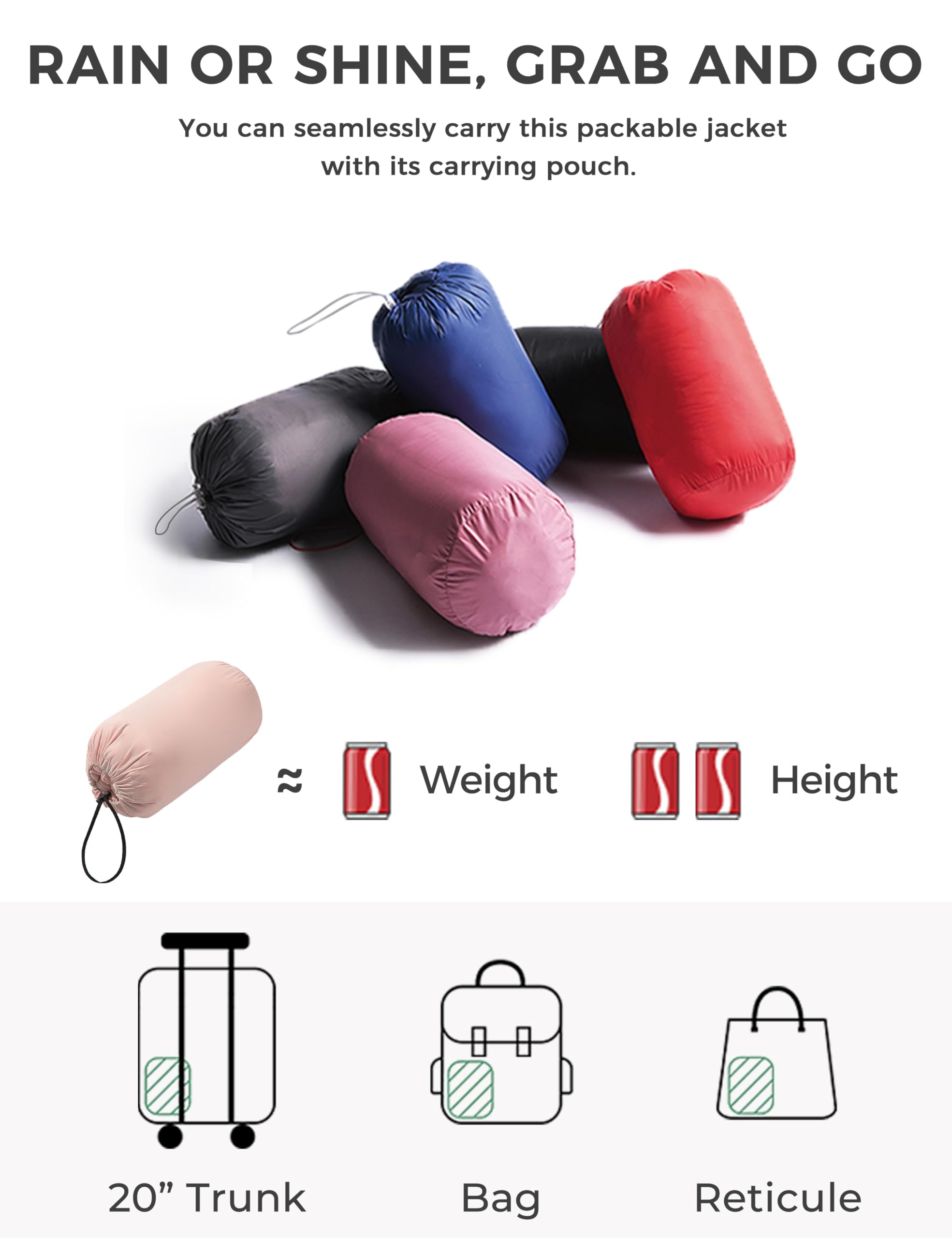 Wantdo Piumino Leggero Ripiegabile Giacca con Cappuccio Antivento Giubbotto Corto Slim Fit Capispalla da Montagna Caldo Invernale Donna