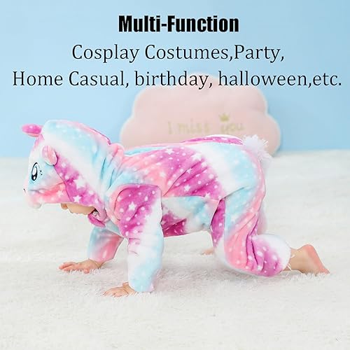 Miniatura 3 de QIAONIUNIU Disfraz de unicornio para bebé para Halloween, mameluco para niños pequeños, rómper para cosplay, de 30 a 36 meses
