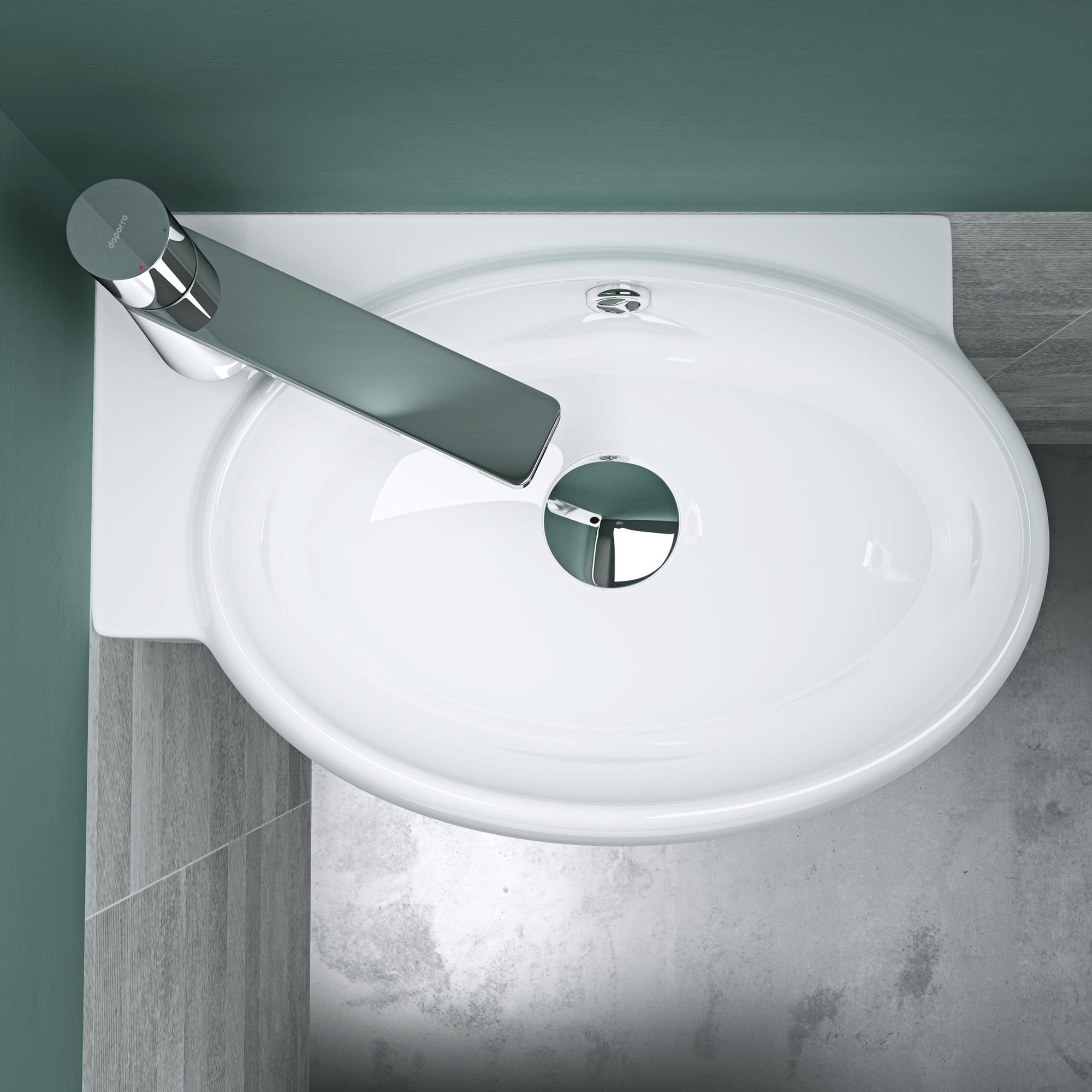 Mai & Mai Petit Lavabo Suspendu Blanc Vasque en Céramique Lave Mains WC Salle de Bain BR001R