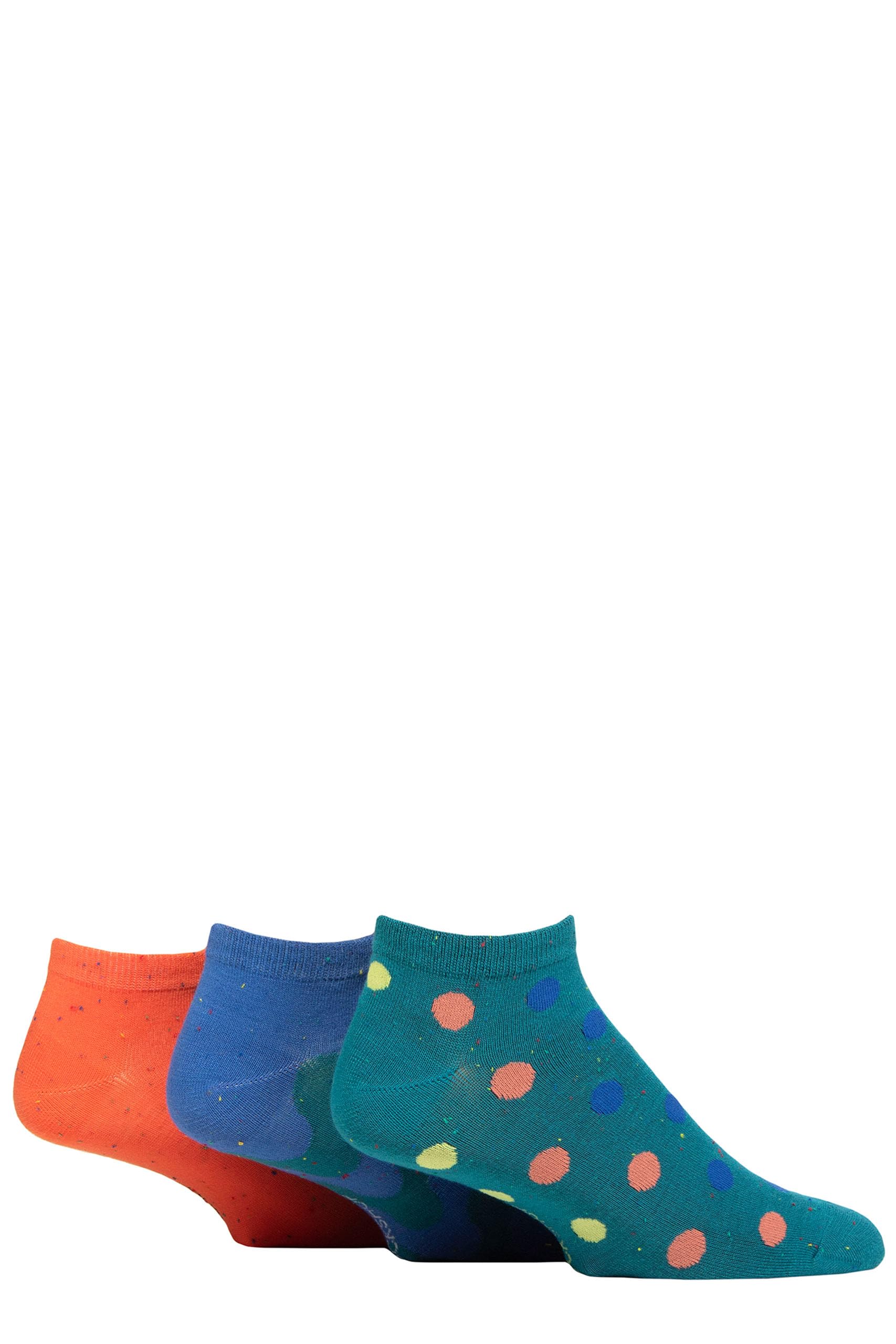SockShop Mens Speckled Bamboo Trainer Socks Pack of 3 (UK, Numeric, 6, 11, Regular, Regular, Mandarin/Ripple Green)