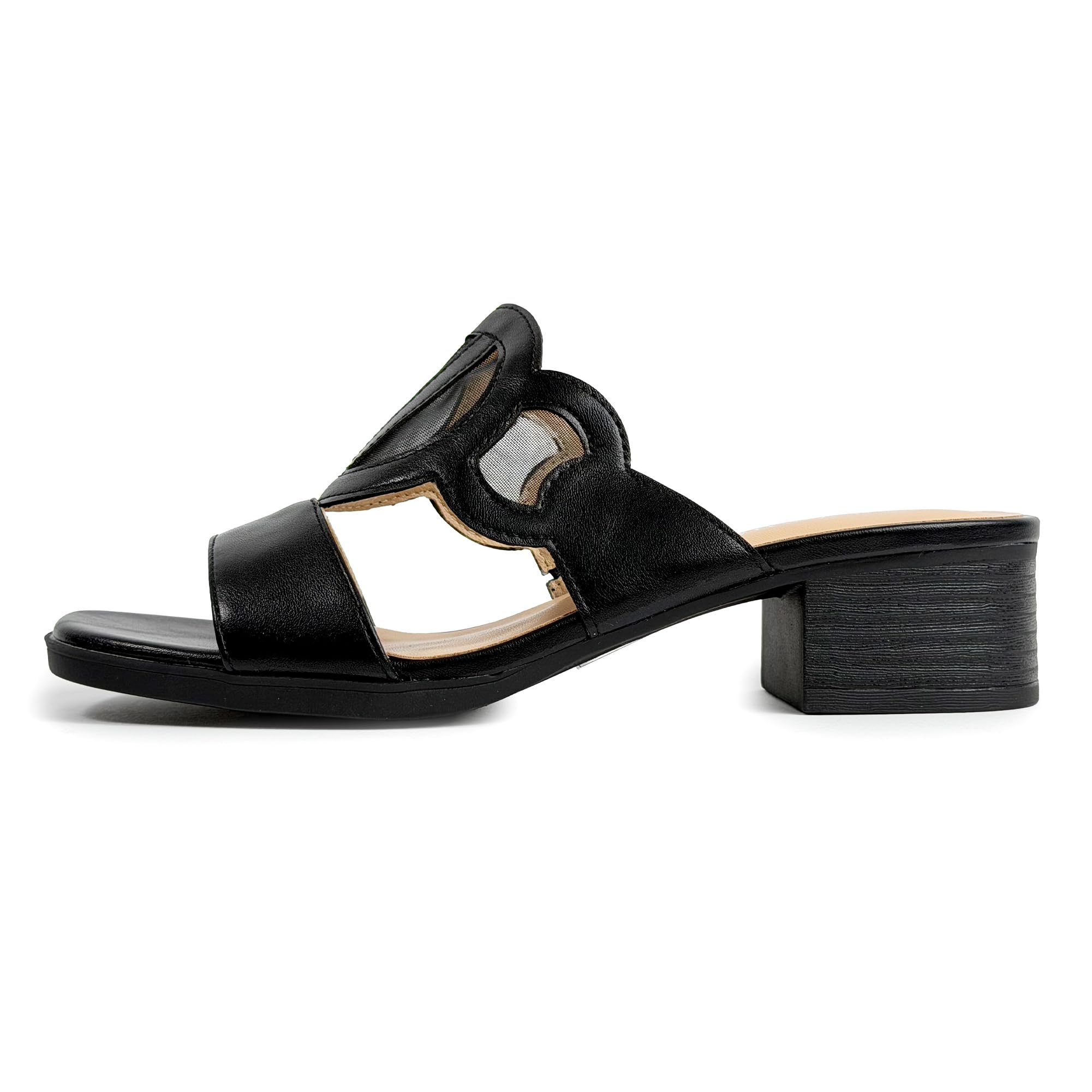 JOMIX Sandalias Mujer Verano con Tacón Bloque Cómodo Sandalias Elegantes Abiertas Mules Fáciles de Poner para Diario Oficina y Vacaciones