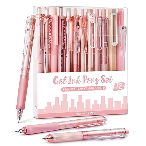 Four Candies Rose Series Gel Pens, Cute Writing Pens with