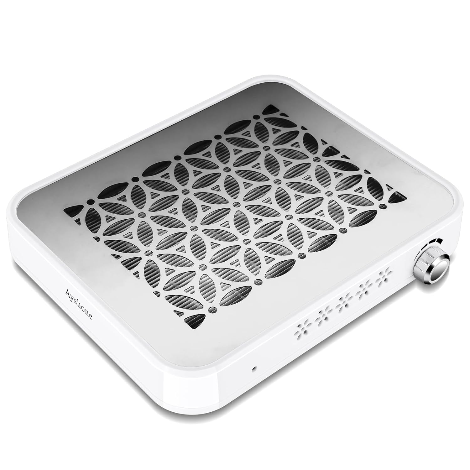 Nail Dust Collector with 2 Reusable Filters,Powerful Nail Dust Collector for Beginner,Dust Suction Machine Manicure Pedicure Tool for Acrylic Nail Polishing,Salon & Home(White)