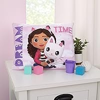 Vista 4 de DreamWorks Gabby's Dollhouse Dream It Up - Almohada de tiro decorativa rosa y morada de Pandy Paws