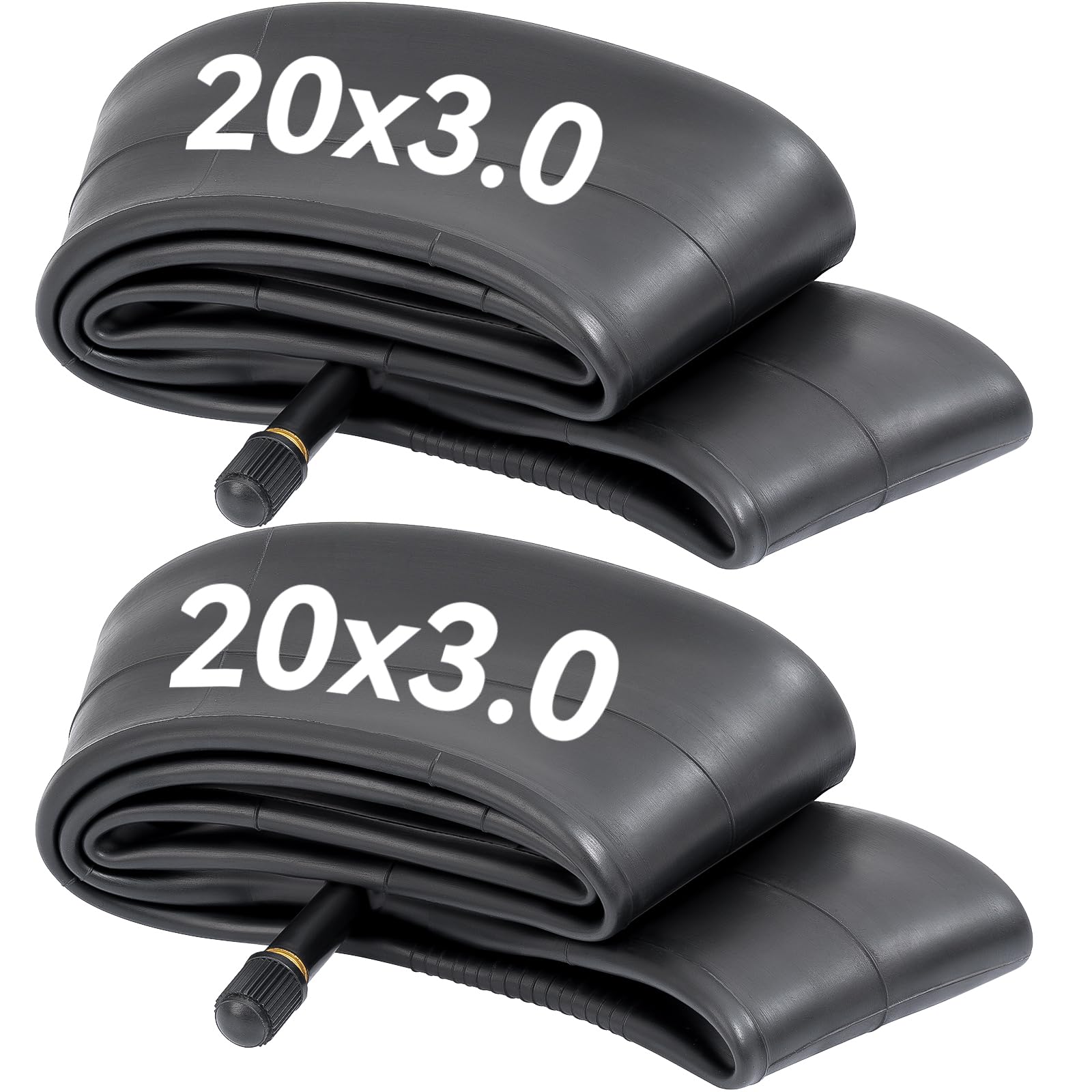 FengCan 20x2.5/3.0 Bike Tubes, 20 Inch Inner Tubes for 20x2.50 20x2.60 20x2.75 20x3.0 Road Bike/Mountain Bike Bicycle Tyre 64/75-406, AV32mm Schrader Valve (2 PCS)