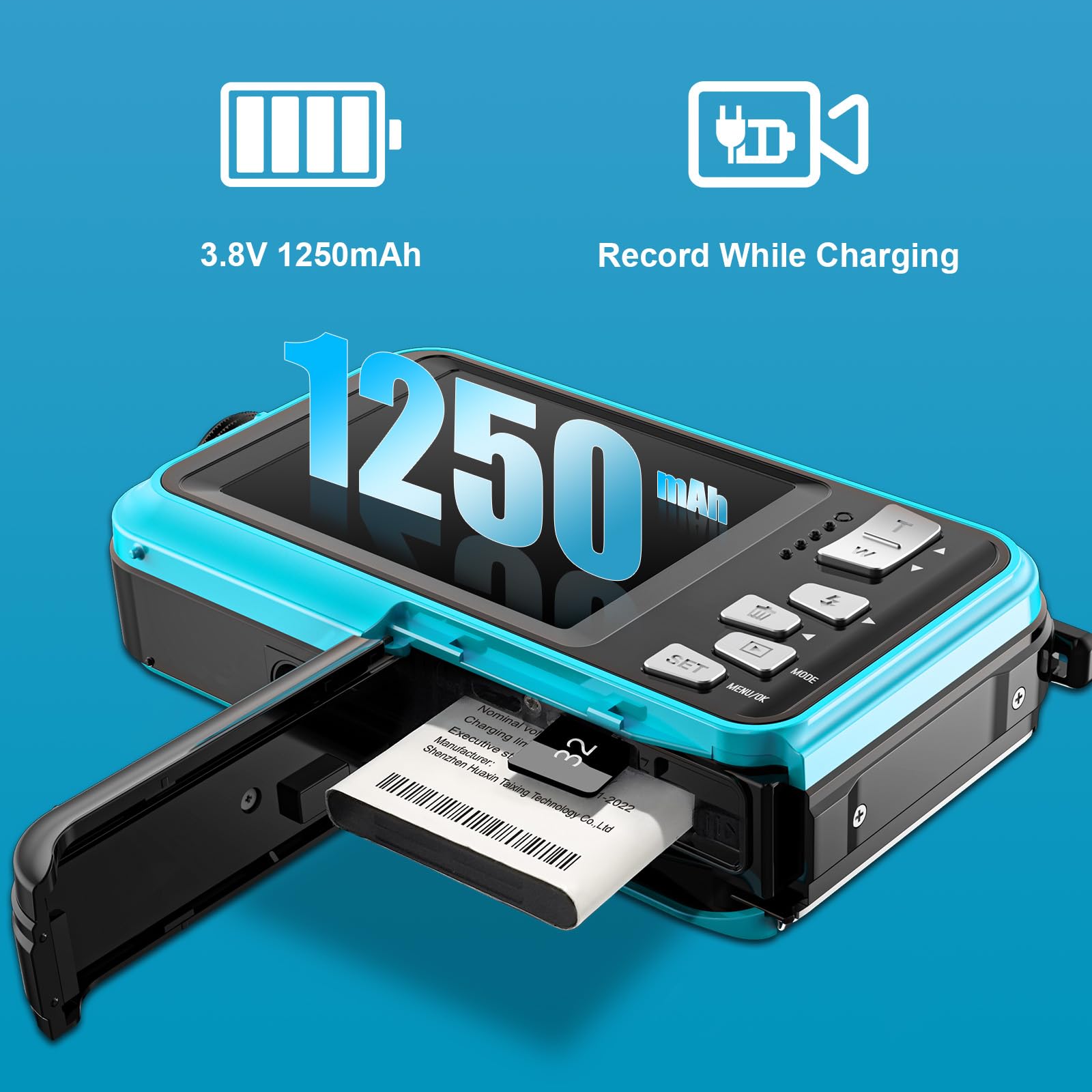 Unterwasserkamera, YISENCE UHD 4K 56MP Autofocus Digitalkamera wasserdichte mit Einer 32GB Karte Selfie Doppelte Bildschirme wasserdichte Kamera zum Schnorcheln