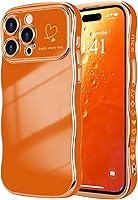 Vista 17 de LCHULLE Funda para iPhone Air para mujeres y niñas, lindo marco ondulado con forma rizada con patrón de corazón de amor, cubierta de protección