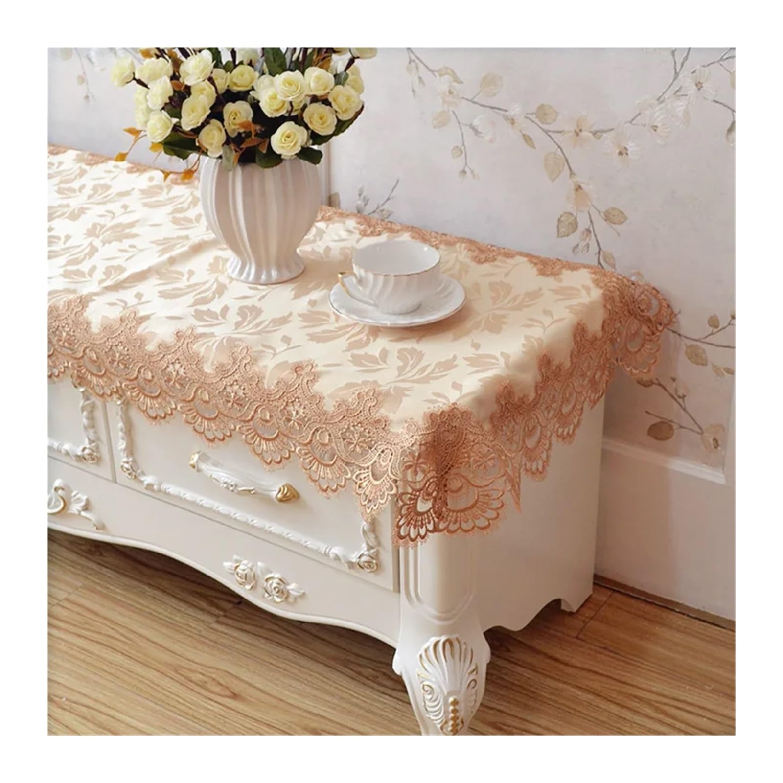 Nappe longue blanche rectangulaire pour protéger et embellir vos meubles
