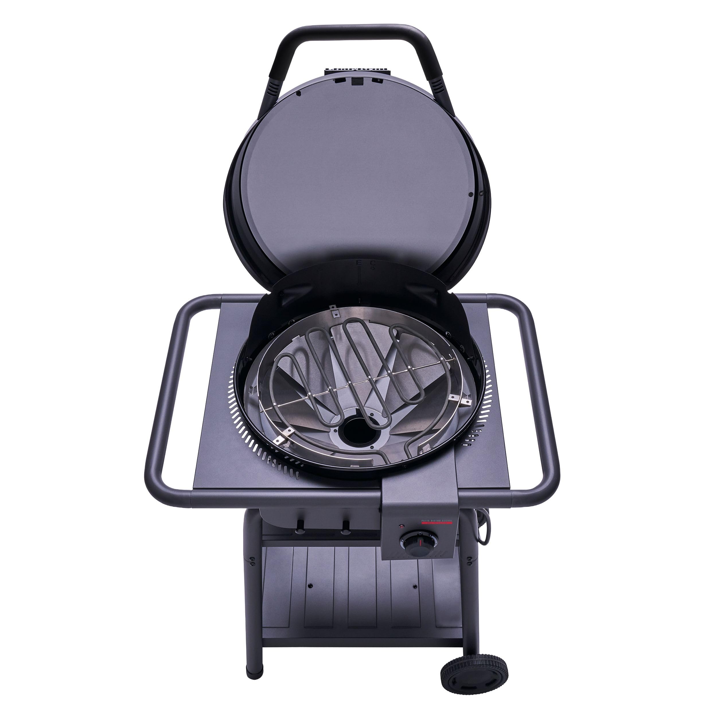 Char-Broil Patio Bistro E2Coal Barbecue électrique avec alimentation hybride et option charbon de bois, TRU-Infrared, jusqu'à 370 °C, pour balcon et terrasse