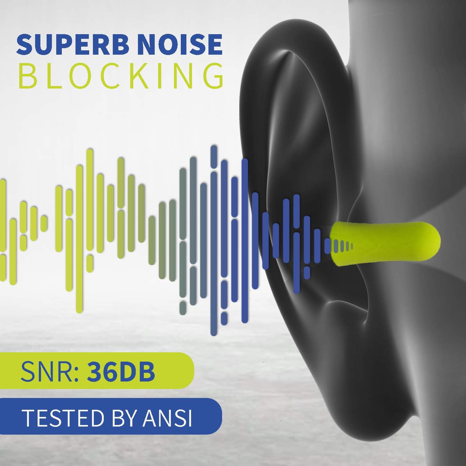 Soft Foam Ear Plugs Noise Cancelling Earplugs 32 dB NRR-for Noise Reduction Hearing Protection Aluminum Carry Case - for Sleeping Travel Concerts Shooting Study Work. (Generic, 110 Pairs)