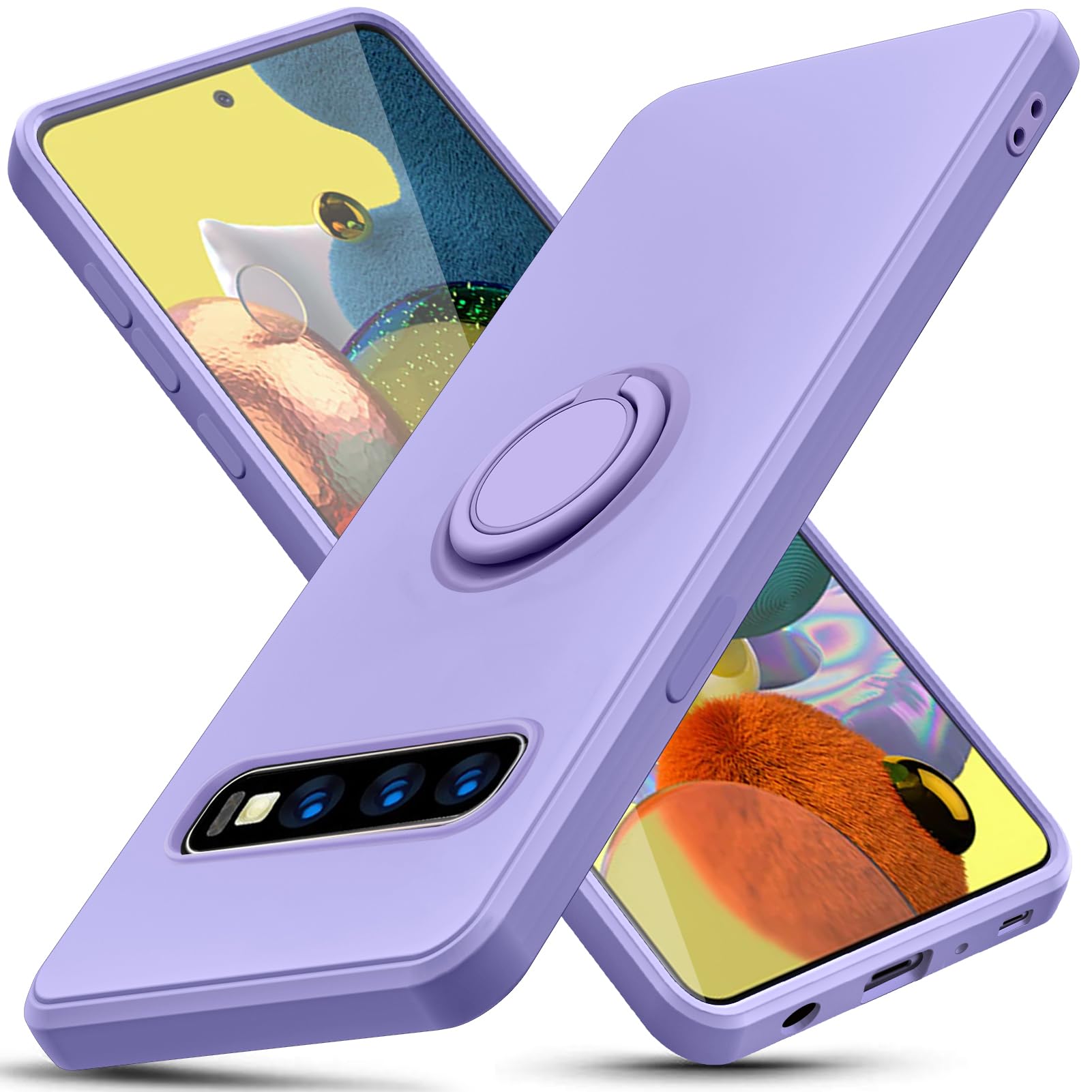 Amazon.co.jp: Samsung Galaxy S10 ケース リング付き 耐衝撃 TPU 車載 