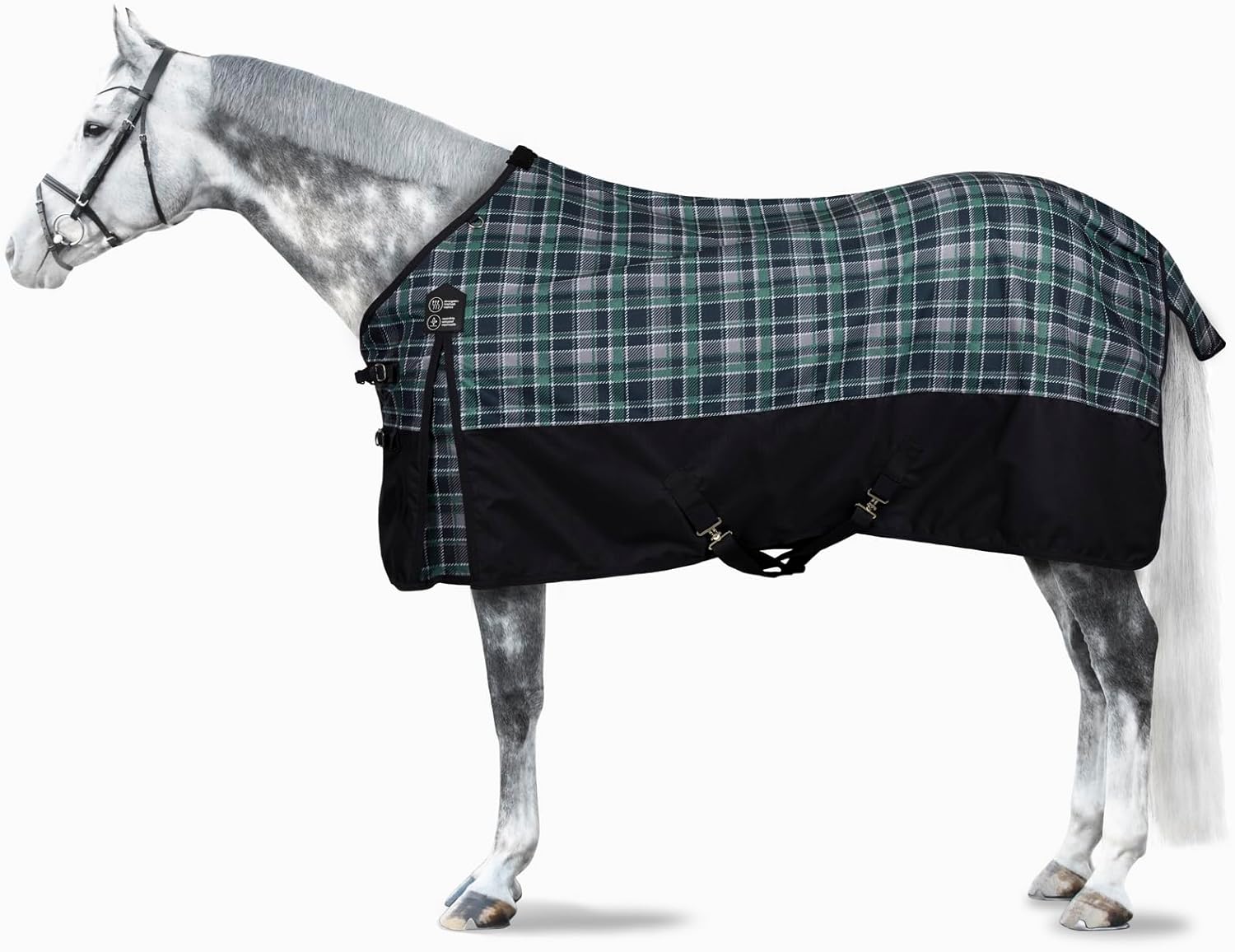 HORZE Nevada 1200D Lightweight Waterproof Horse Turnout Sheet with Fleece Lining (No Fill) - Dark Blue - 84 in