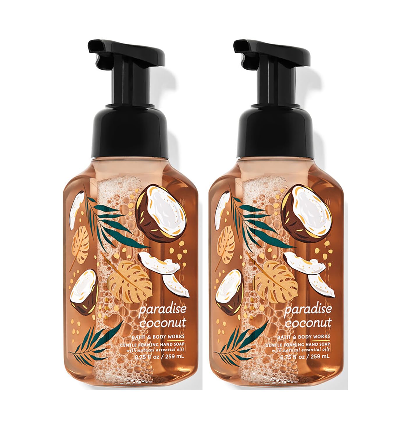 Bath and Body Works Paradise Coconut Gentle Foaming Hand Soap 8.75 Ounce 2-Pack (Paradise Coconut)