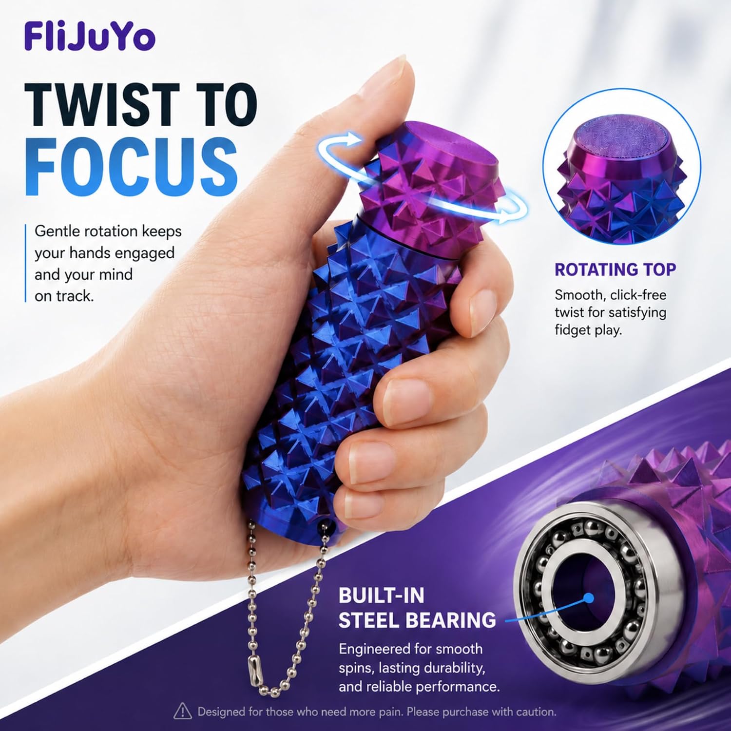 Little Ouchies Fidget Toy 3D Spiky Stress Relief Desk Toy Adults | 3D Printed Spiky Texture Smooth Spinning Bearing Stress Relief Focus Anxiety Travel Desk Fidget Toy Adults Sensory Toy