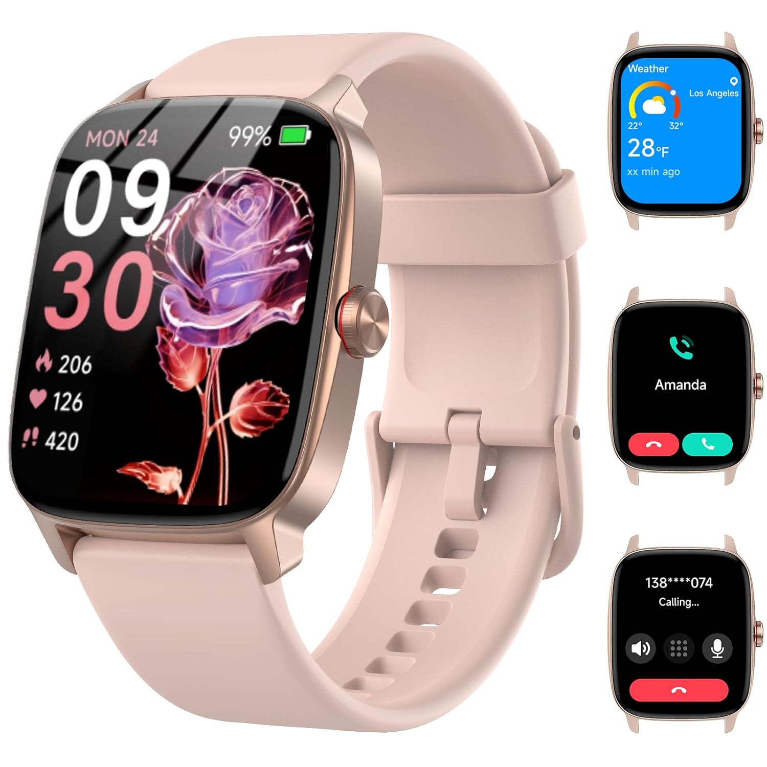 Smart Watches for Women Men with Bluetooth Call AI Voice 1 85 HD Fitness Tracker with Heart Rate