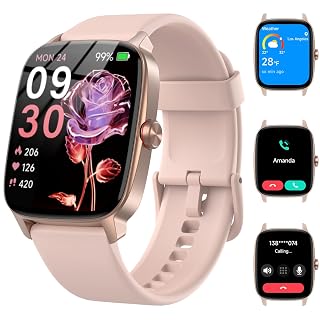 Smart Watch for Men Women, Bluetooth Call Smartwatch with AI Voice, 1.85" HD DIY Dial Fitness Watch, Heart Rate/SpO2/Steps/Sleep Monitor, 100+ Sports Modes, IP68 Waterproof Watch for Android iOS - Amazon product rated Grade B