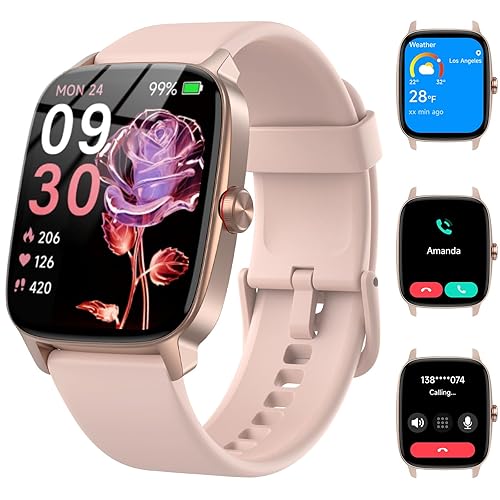 Smart Watches for Women Men with Bluetooth Call & AI Voice, 1.85" HD Fitness Tracker with Heart Rate SpO2 Sleep Monitor, 100+ Sports Modes,Mini Games, IP68 Waterproof Smartwatch for Android iOS Phones