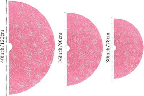 Vista 48 de Faldones de felpa para árbol de Navidad, 30 pulgadas, de piel sintética blanca como la nieve, cubierta de base de árbol de Navidad con copos