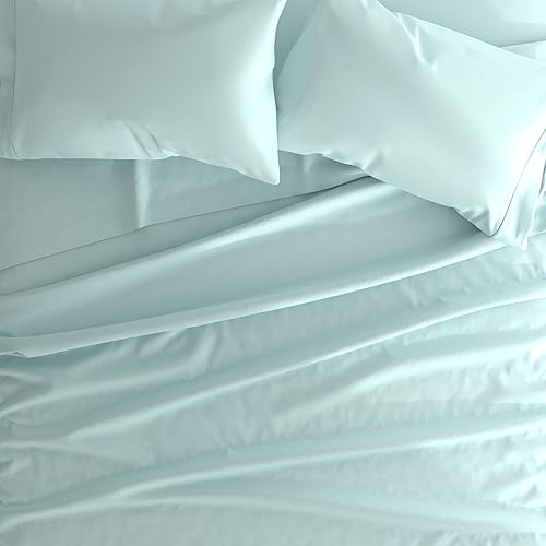 Miniatura 7 de Linen Market Sábanas para cama de tamaño matrimonial (aguamarina), suaves y refrescantes, esquinas tipo bolsillos profundos para colchones de hasta