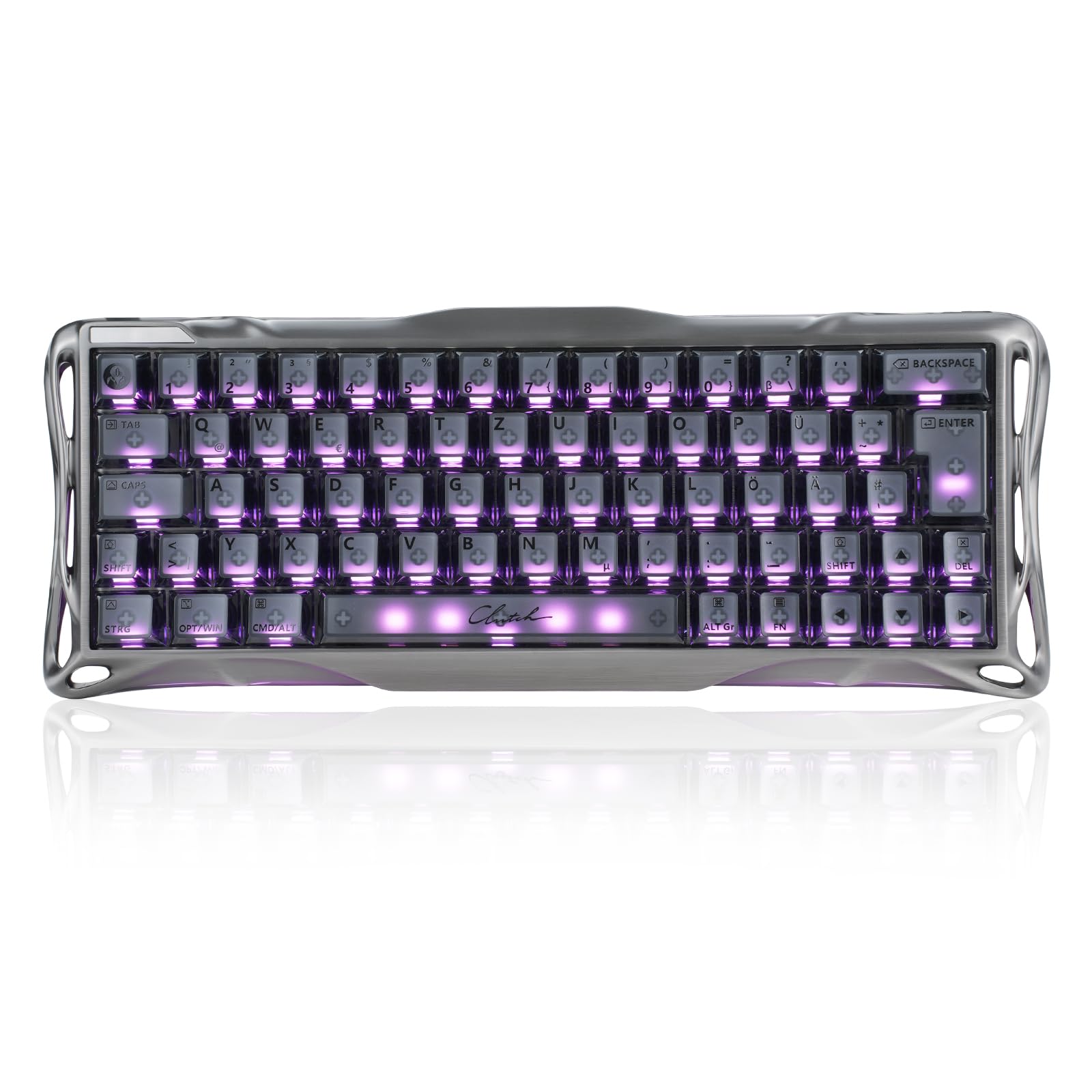 GravaStar Mercury V60 Pro - Tastiera da gioco 60% effetto Hall, tastiera a scatto rapido con 8000 Hz, interruttori magnetici, Snap Tap/SoCD, alluminio CNC, RGB, per FPS, Valorant, CS2, PC/Mac (Silver