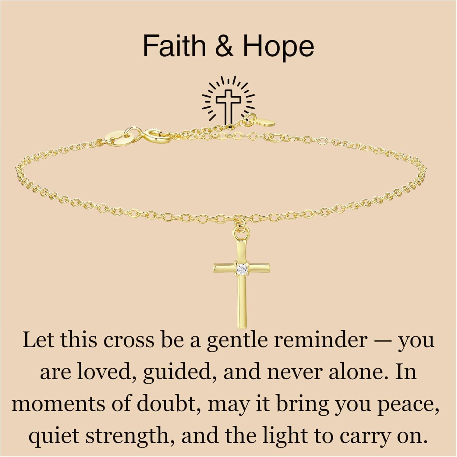 GAVU 925 Sterling Silver Zirconia Cross Bracelet for Women, Silver Cross Charm Confirmation Bracelet - Image 2