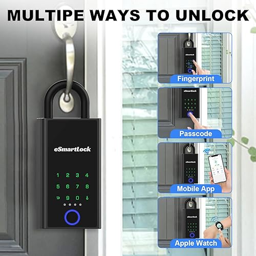 Miniatura 7 de Caja de seguridad inteligente con aplicación de huellas dactilares, Bluetooth eLinkSmart con código digital, resistente a la intemperie para montaje