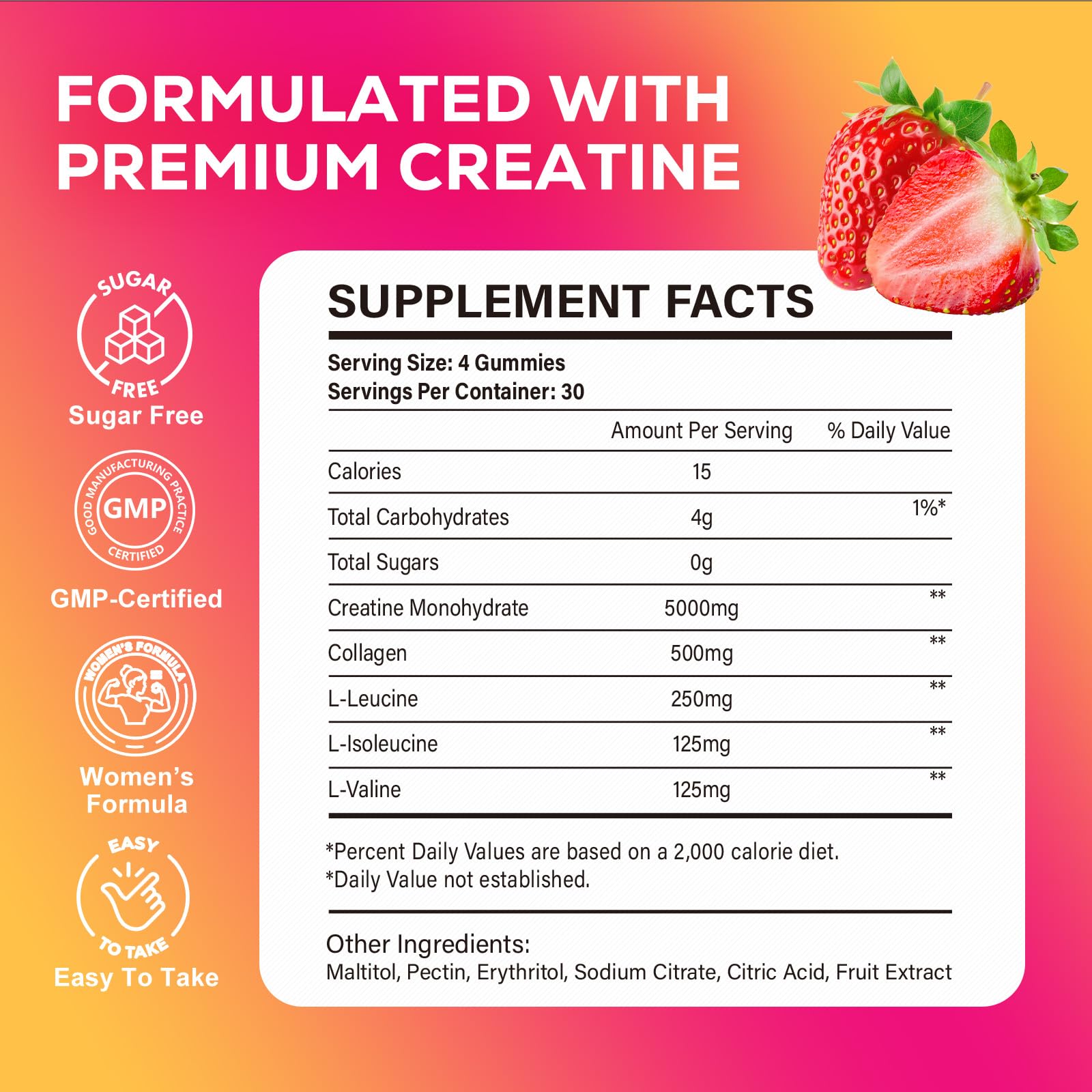 Creatine Gummies for Women 5000mg, Complex + Collagen + BCAAs — Amazon image 8