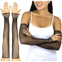 ToBeInStyle Womens Extra Long Sleeve Fishnet Fingerless Novelty Gloves