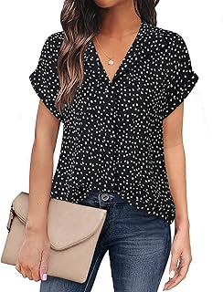 Timeson Women's V Neck Floral Tank Tops Casual Sleeveless Chiffon Blouse Shirts