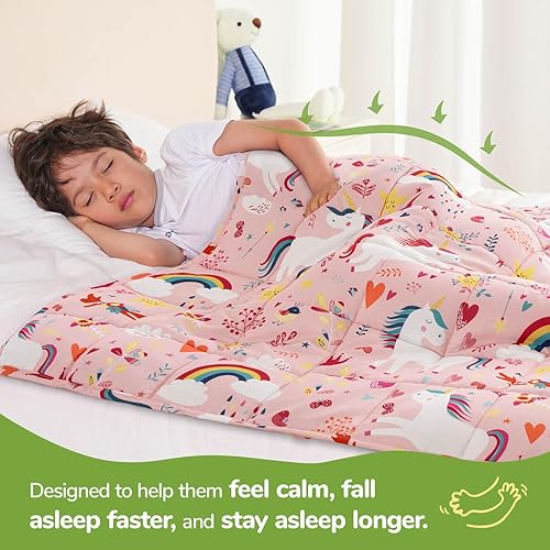 Miniatura 16 de Sivio Weighted Blanket,Cotton and Minky Fleece Throw Blanket with Beads, Reversible Heavy Blanket, 5lbs 36x48 Inch, Pink Cat