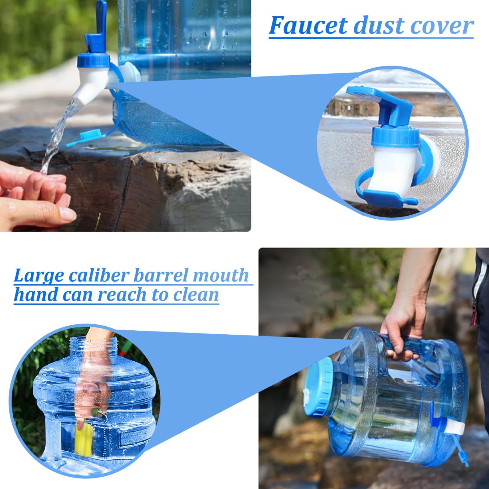 Récipient d'eau Récipient d'eau avec Robinet 2 gallons Camping Joue à