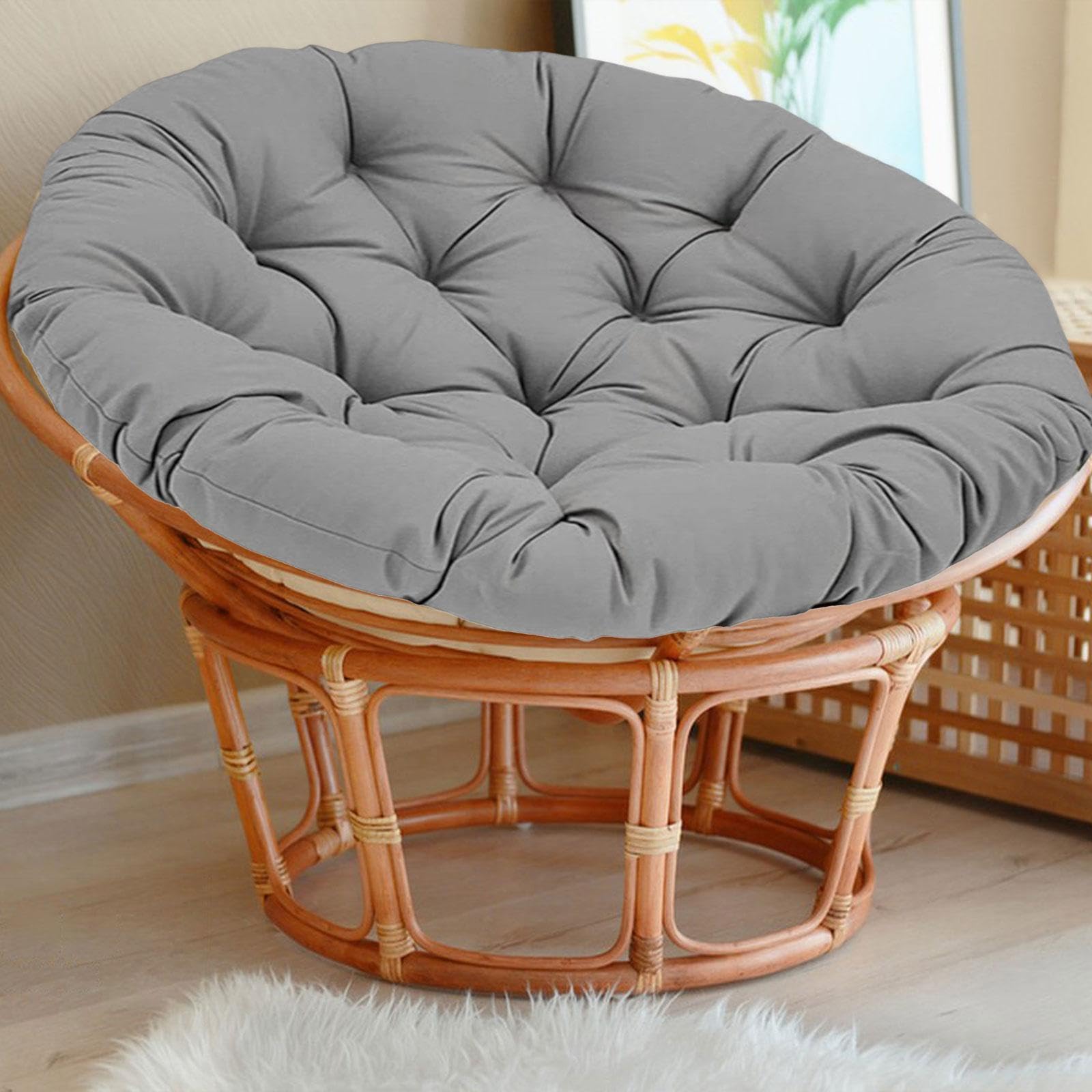 Cojín para Silla Colgante, cojín para Asiento de Exterior, para Silla Columpio Multiusos para Interior y Exterior, Gris