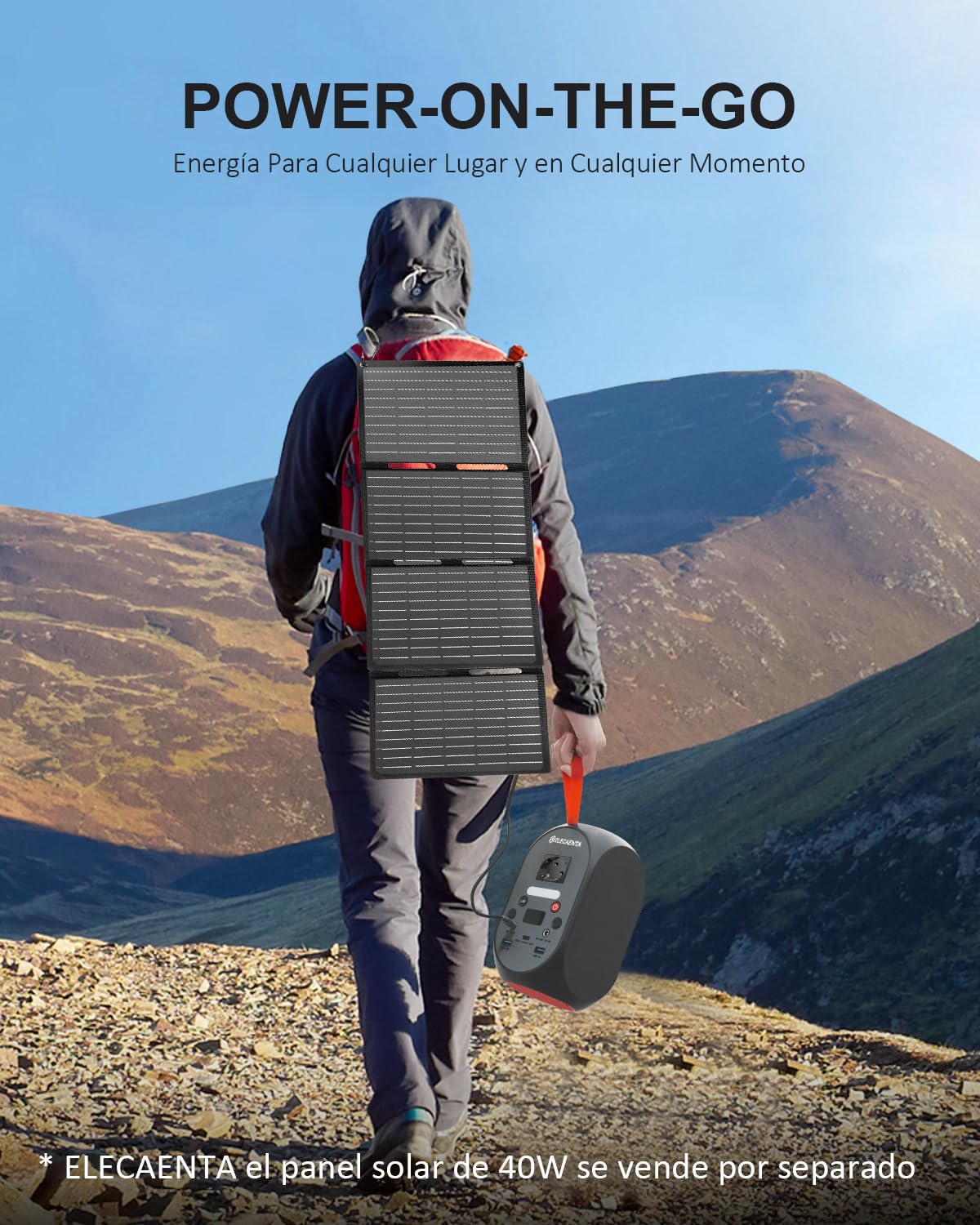 Estación de energía portátil de 99Wh, Generador Solar Portátil LiFePO4 Batería Salidas de CA 120W(Pico 200W) Respaldo de Batería con Linterna LED para Camping, Viajes, Autocaravanas, Hogar, Emergenza