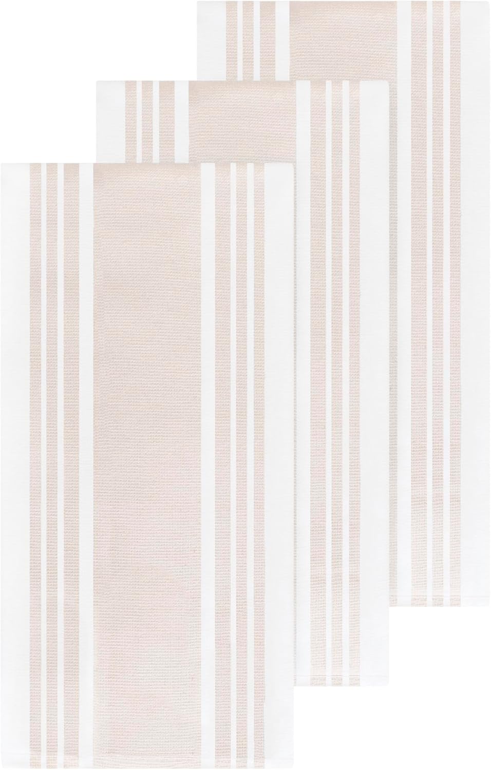 All-Clad Dual-Purpose Kitchen Towels: Highly Absorbent - 100% Cotton, 17"x30" Dish Towels for Cleaning & Drying Dishes & Glassware, 3-Pack, Almond - Image 2