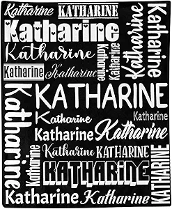 Personalized Blanket for Kids Adults Personalized Name Blanket Custom Blanket with Name Personalized Gifts for Christmas Birthday Valentines Day Mothers Fathers Day (Black&White, 40"x50")
