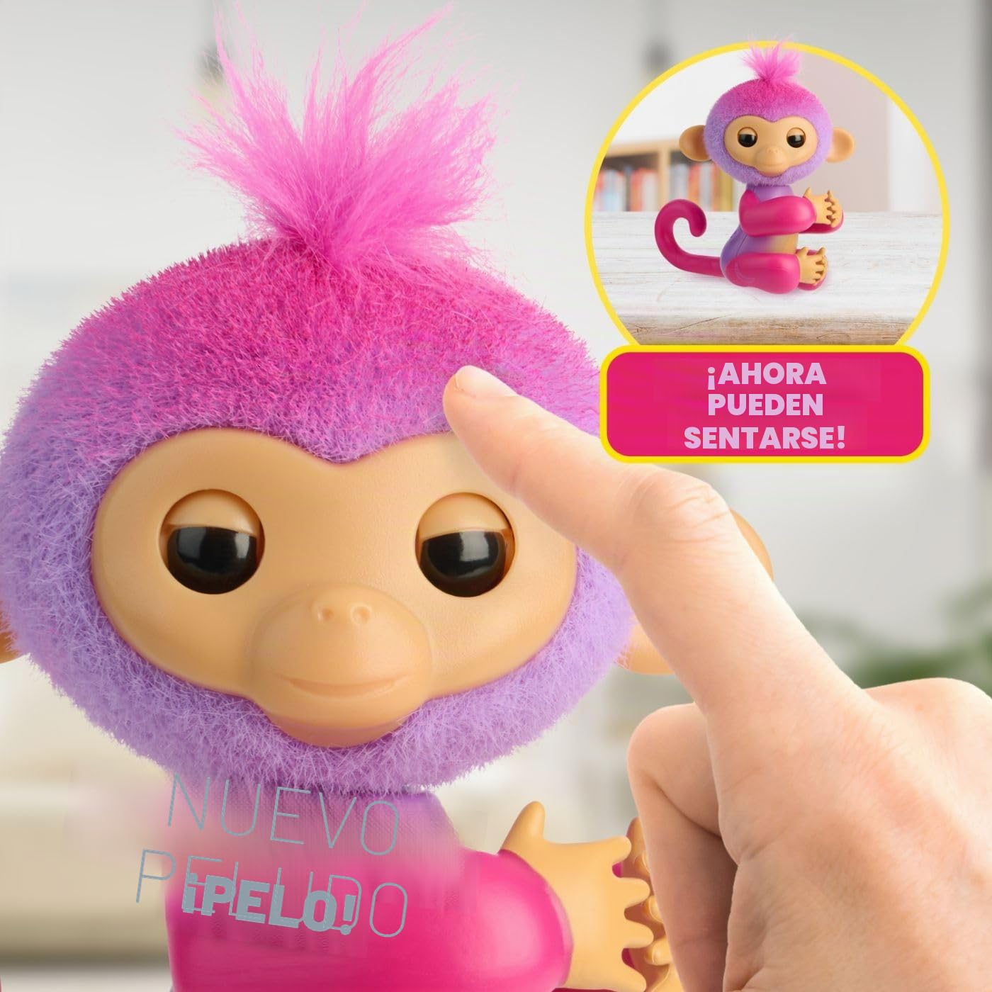 Mono Bebé Interactivo Fingerlings Charli (morado) – Más De 70 Sonidos Y Reacciones, Con Sensores De Tacto Y Cola Articulada