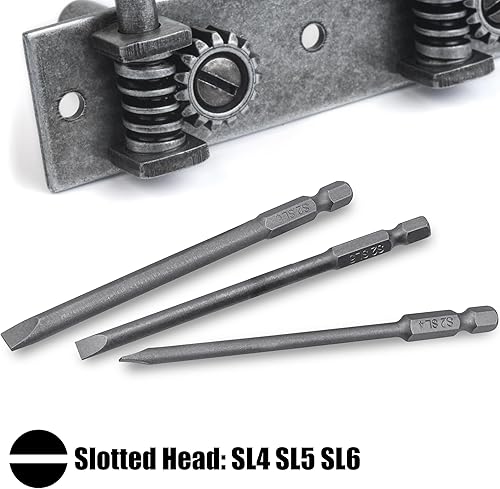 Miniatura 7 de Yakamoz Juego de 21 puntas de destornillador de 4 pulgadas de largo Torx Phillips con cabeza hexagonal ranurada PH2, puntas de destornillador de