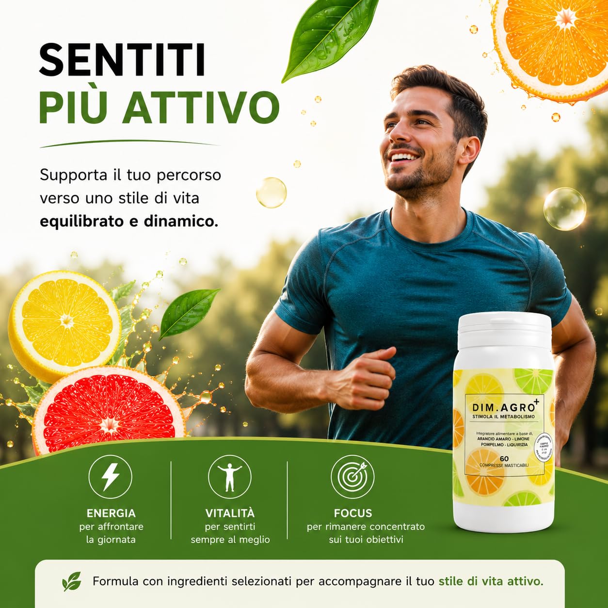 DimAgro Integratore Alimentare Compresse Masticabili, 60 Compresse | Estratti Vegetali
