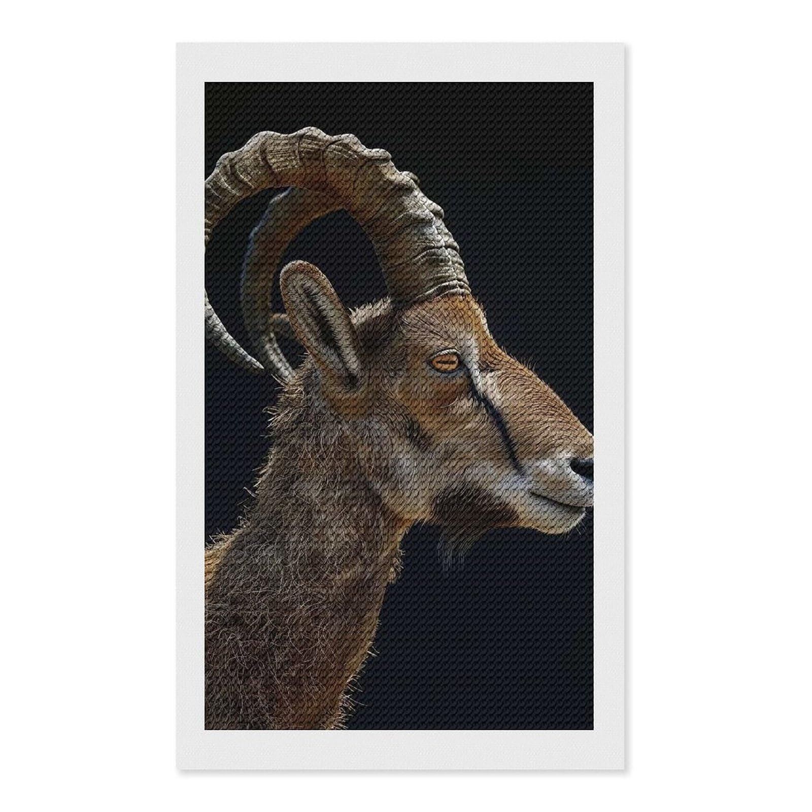 Junmoney Ibex Diamond Art Canvas 12"x20", for Family Craft Time, Creative Leisure Activity, Living Room Decor, Festive Craft Gift
