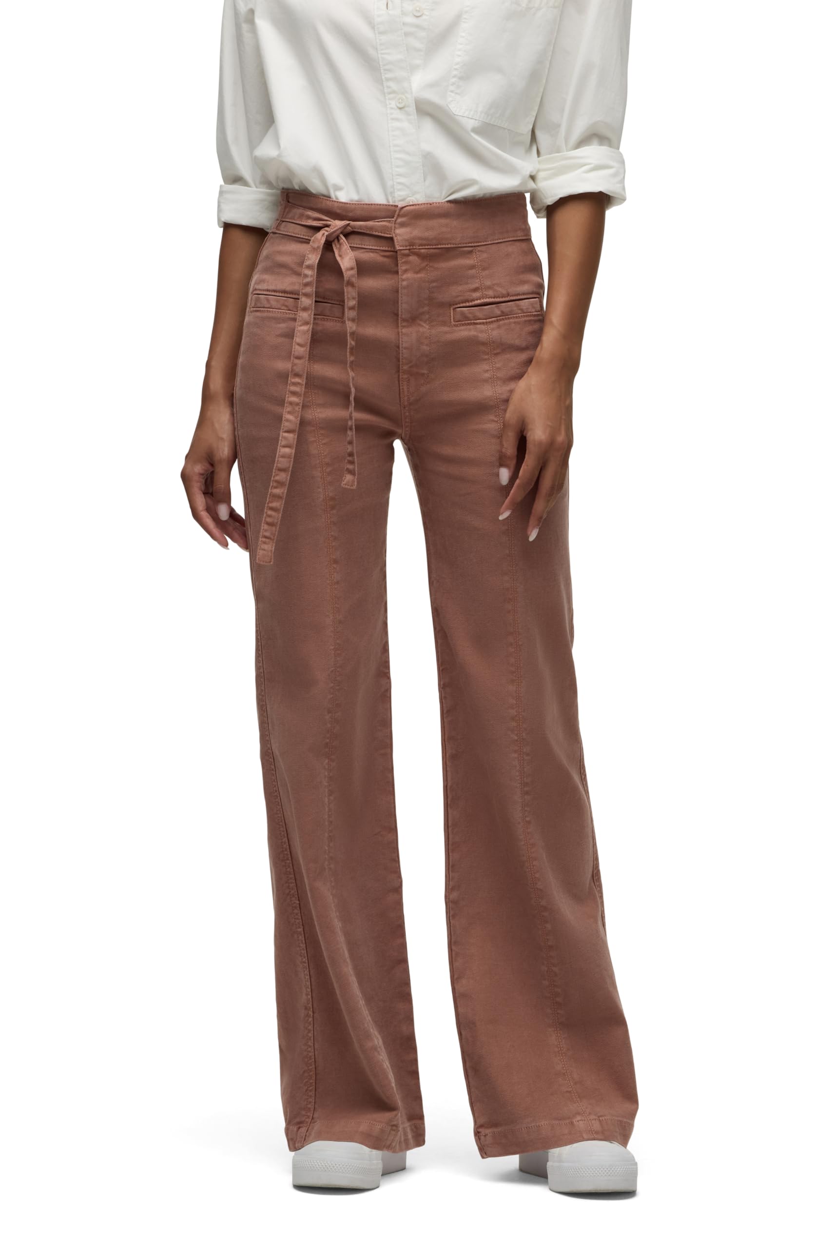 Hudson Womens Tie Waist Pintuck Trouser Pant
