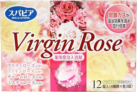 Amazon スパピア薬用発泡入浴剤 ヴァージンローズ 12錠 4種 各3個 入 扶桑化学 炭酸入浴剤 通販