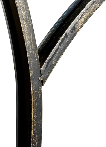 Miniatura 2 de Deco 79 Espejo de pared de metal para habitación, espejo de entrada inspirado en el panel de ventana, espejo de entrada con parte superior arqueada,