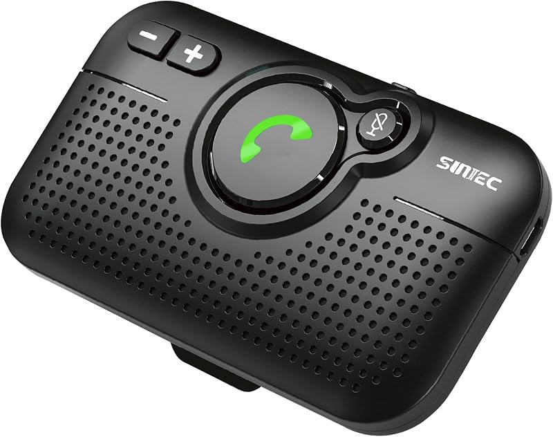 Bluetooth Car Speaker for Cell Phone,3W Handsfree Car Speakers Kit,Wireless | Automatic Power ON Reconnect, Support Siri Google Voice Assistant Hands free Speakerphone with Visor Clip - BC980P