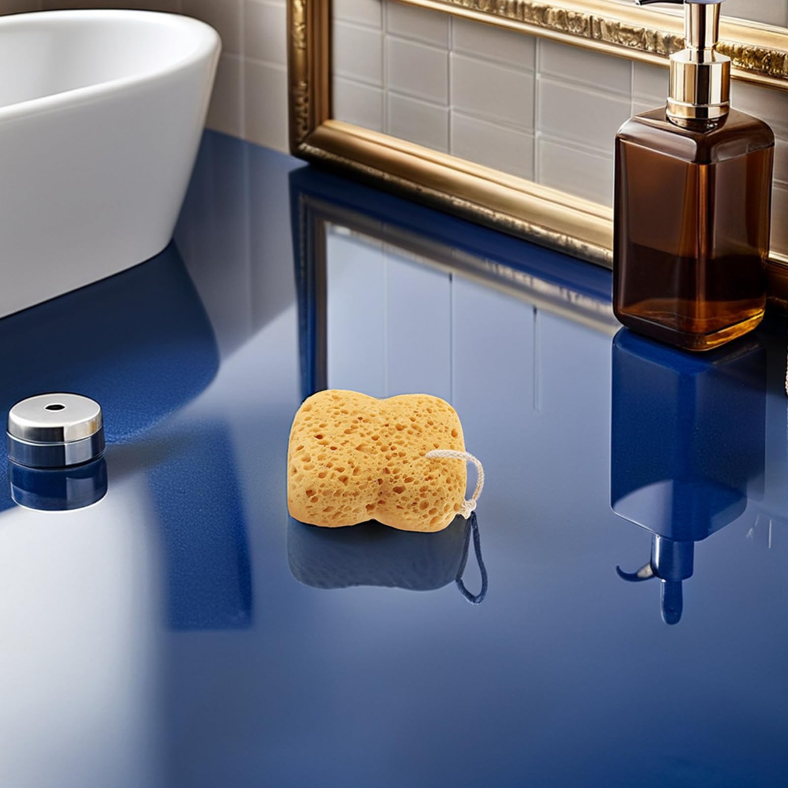 6 Piezas Esponja Altamente Exfoliante Natural Baño Estructura de Panal de Absorbente Ergonómica y Adecuado para Ducha y Delicada